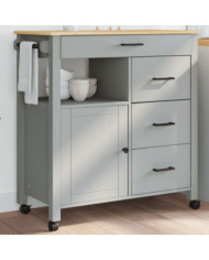 Chariot de cuisine MONZA 84x40x90 cm bois massif de pin | Mobilier & Déco