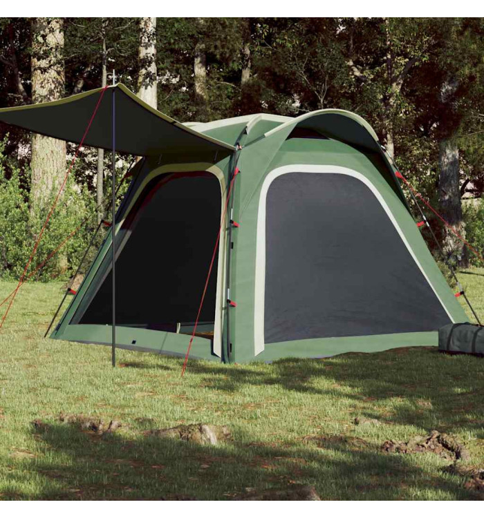Tente de camping 4 personnes vert libération rapide imperméable | Mobilier & Déco