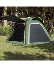 Tente de camping 4 personnes vert libération rapide imperméable | Mobilier & Déco