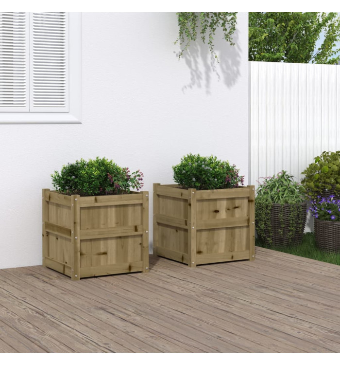 Jardinières 2 pcs bois de pin imprégné | Mobilier & Déco