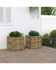 Jardinières 2 pcs bois de pin imprégné | Mobilier & Déco