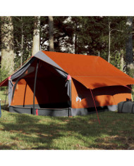 Tente de camping 2 personnes gris et orange imperméable | Mobilier & Déco