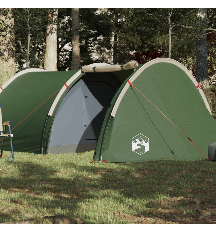 Tente de camping tunnel 4 personnes vert imperméable | Mobilier & Déco