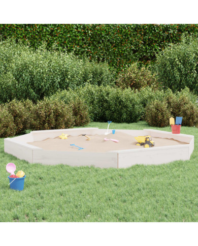 Bac à sable avec sièges blanc octogone bois de pin massif | Mobilier & Déco