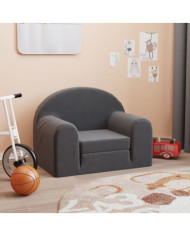 Canapé-lit pour enfants anthracite peluche douce | Mobilier & Déco