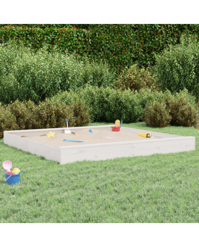 Bac à sable avec sièges blanc carré bois de pin massif | Mobilier & Déco