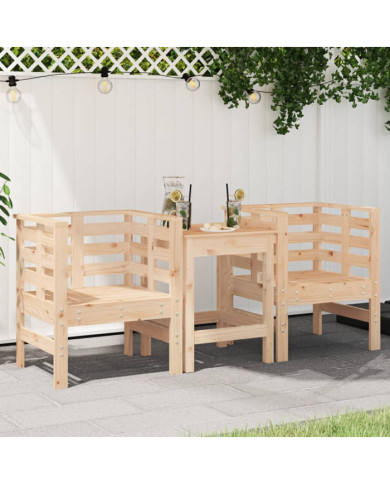 Chaises de jardin lot de 2 61,5x53x71 cm bois de pin massif | Mobilier & Déco