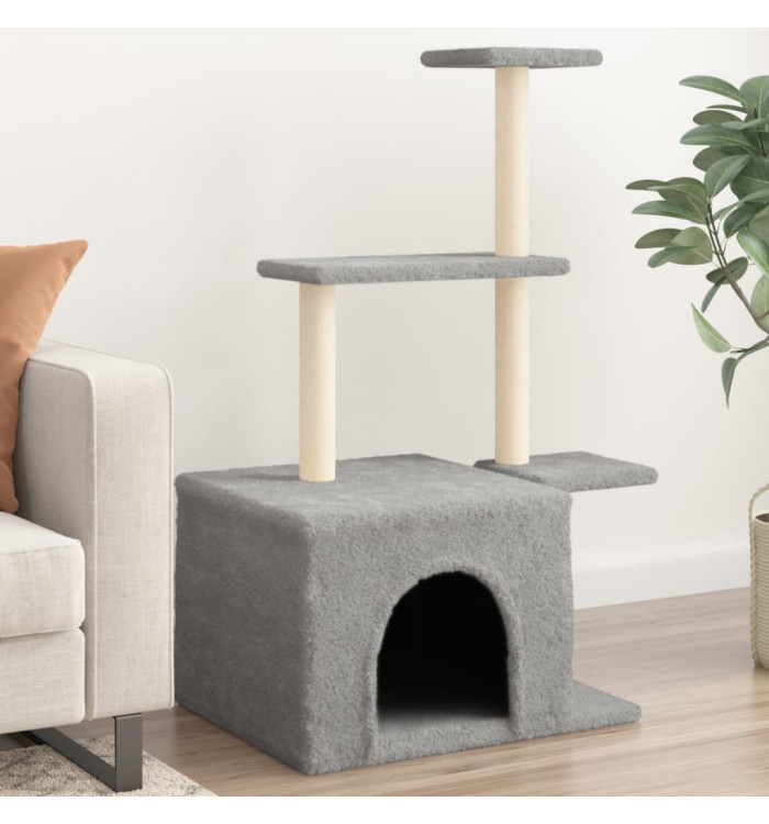 Arbre à chat avec griffoirs en sisal gris clair 110 cm | Mobilier & Déco
