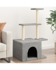 Arbre à chat avec griffoirs en sisal gris clair 110 cm | Mobilier & Déco