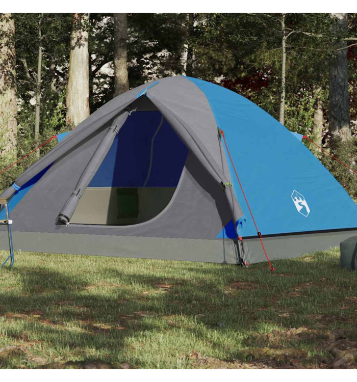 Tente de camping à dôme 3 personnes bleu imperméable | Mobilier & Déco