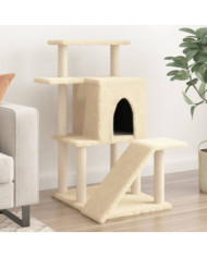Arbre à chat avec griffoirs en sisal crème 97 cm | Mobilier & Déco