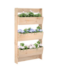 Jardinière murale 3 niveaux 60x18,5x110 cm bois de pin massif | Mobilier & Déco