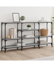 Table console sonoma gris 160x29x80 cm bois d'ingénierie | Mobilier & Déco