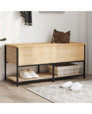 Banc de rangement chêne sonoma 100x42,5x47 cm bois d'ingénierie | Mobilier & Déco