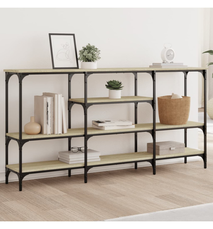 Table console chêne sonoma 160x29x80 cm bois d'ingénierie | Mobilier & Déco