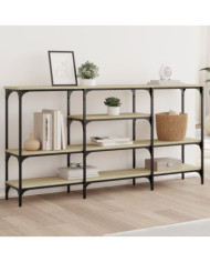 Table console chêne sonoma 160x29x80 cm bois d'ingénierie | Mobilier & Déco
