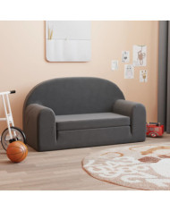 Canapé-lit pour enfants 2 places anthracite peluche douce | Mobilier & Déco