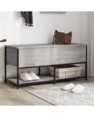 Banc de rangement sonoma gris 100x42,5x47 cm bois d'ingénierie | Mobilier & Déco