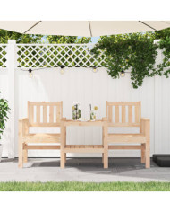 Banc de jardin avec table 2 places bois de pin massif | Mobilier & Déco