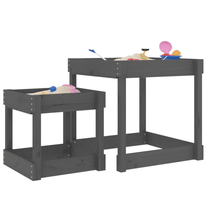 Tables à sable 2 pcs gris bois de pin massif | Mobilier & Déco