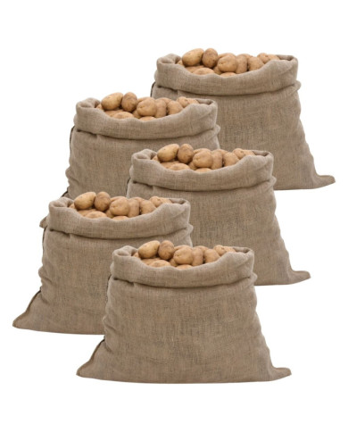 Sacs en jute 5 pcs 100x110 cm 100 % jute 220 g/m² | Mobilier & Déco