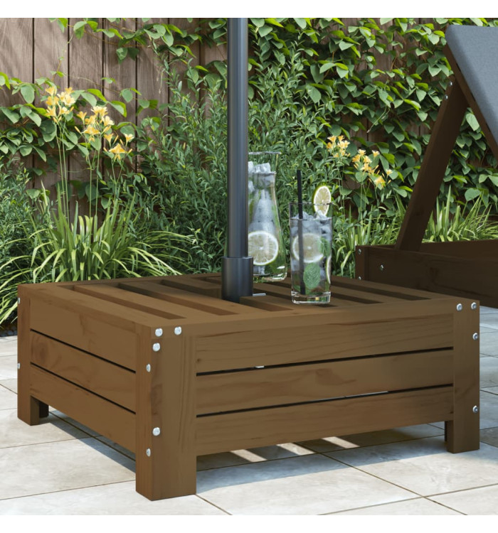 Couvercle de base de parasol marron miel bois massif de pin | Mobilier & Déco