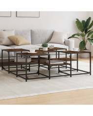 Table basse chêne fumé 121x121x40 cm bois d'ingénierie | Mobilier & Déco