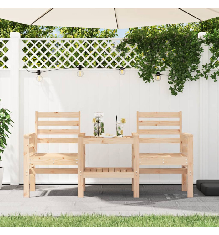 Banc de jardin avec table 2 places bois de pin massif | Mobilier & Déco