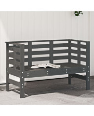 Banc de jardin gris 111,5x53x71 cm bois massif de pin | Mobilier & Déco