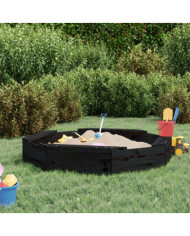 Bac à sable avec sièges noir octogone bois de pin massif | Mobilier & Déco