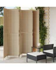 Cloison de séparation 6 panneaux beige résine tressée | Mobilier & Déco