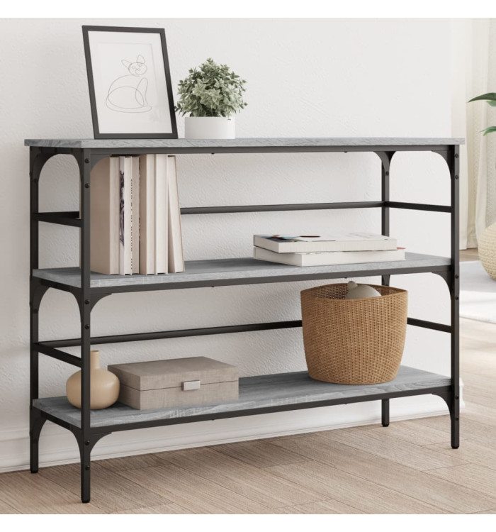 Table console sonoma gris 100x32x75 cm bois d'ingénierie | Mobilier & Déco