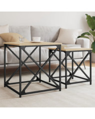 Tables basses gigognes 2 pcs chêne sonoma bois d'ingénierie | Mobilier & Déco