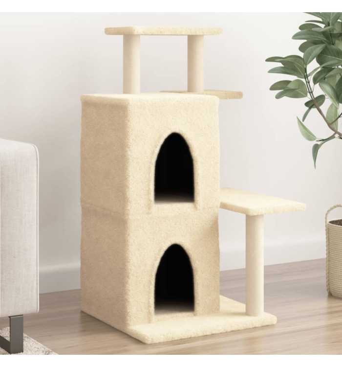 Arbre à chat avec griffoirs en sisal crème 97 cm | Mobilier & Déco