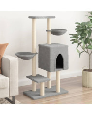 Arbre à chat avec griffoirs en sisal gris clair 117 cm | Mobilier & Déco
