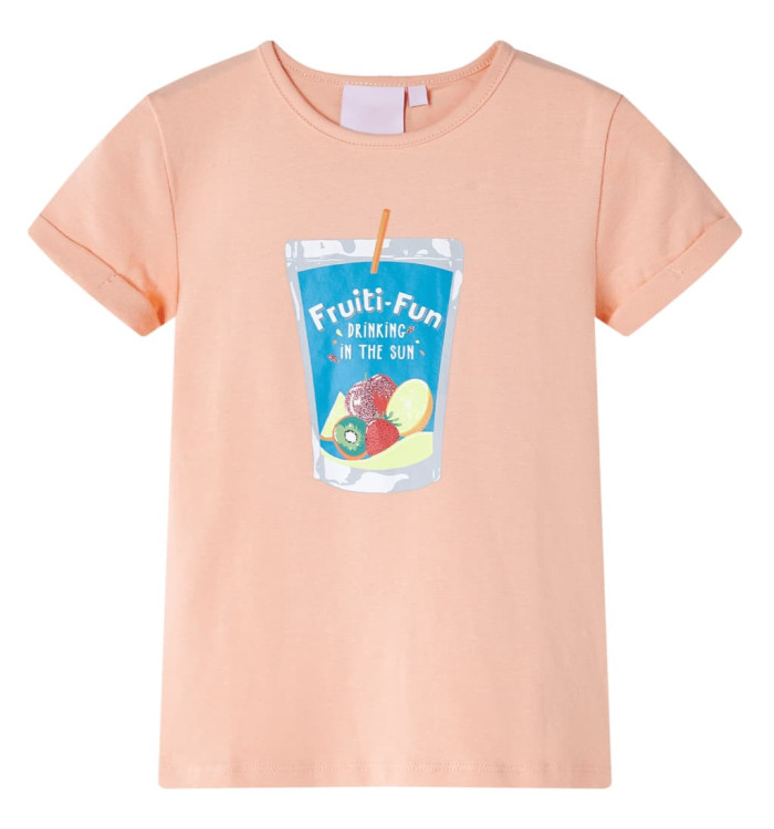 T-shirt pour enfants orange clair 116 | Mobilier & Déco