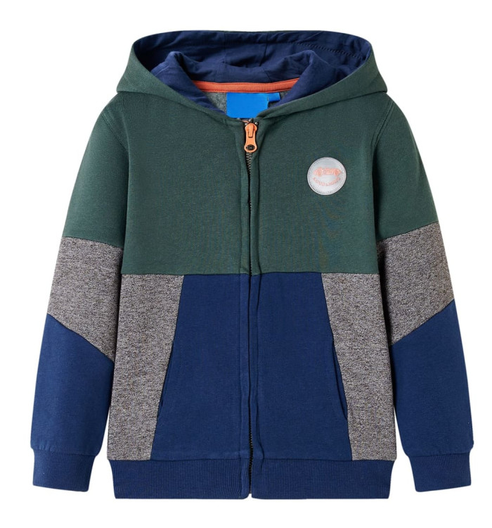 Sweatshirt à capuche avec fermeture éclair pour enfants vert foncé 92 | Mobilier & Déco
