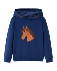 Sweat-shirt à capuche pour enfants bleu marine 104 | Mobilier & Déco