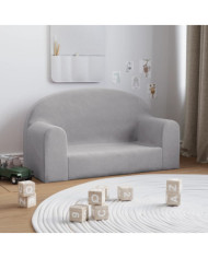 Canapé pour enfants 2 places gris clair peluche douce | Mobilier & Déco
