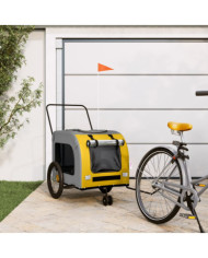 Remorque de vélo pour animaux de compagnie jaune et gris | Mobilier & Déco
