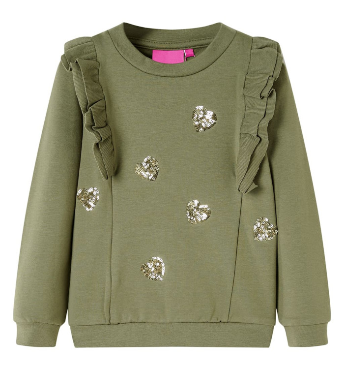 Sweatshirt pour enfants kaki 128 | Mobilier & Déco