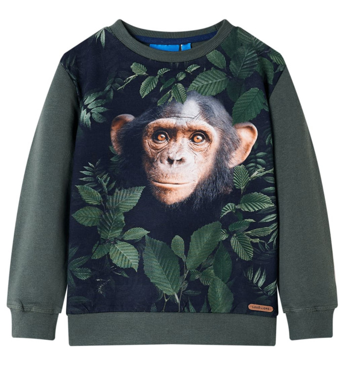 Sweatshirt pour enfants kaki foncé 128 | Mobilier & Déco