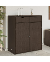 Armoire de rangement jardin marron 105x55x113 cm résine tressée | Mobilier & Déco