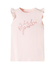 T-shirt enfants avec manches à volants rose pâle 140 | Mobilier & Déco