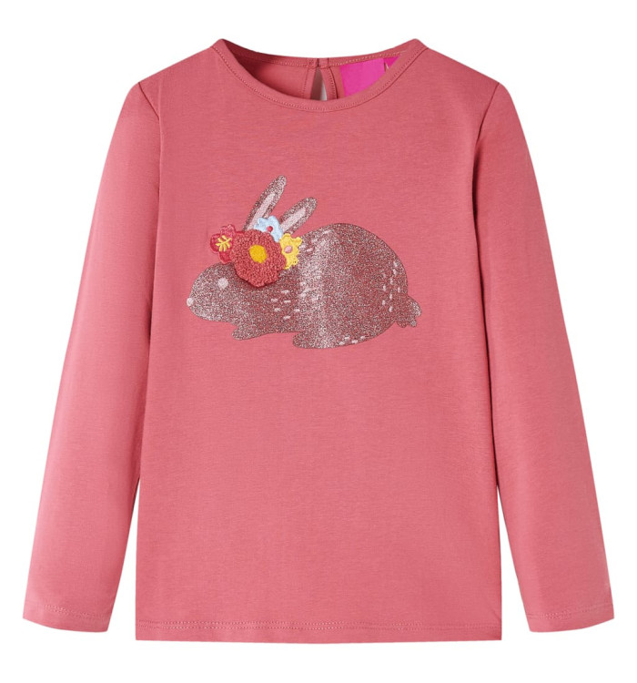 T-shirt enfants à manches longues rose vieux 104 | Mobilier & Déco