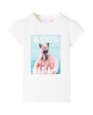 T-shirt pour enfants écru 140 | Mobilier & Déco