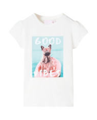T-shirt pour enfants écru 116 | Mobilier & Déco