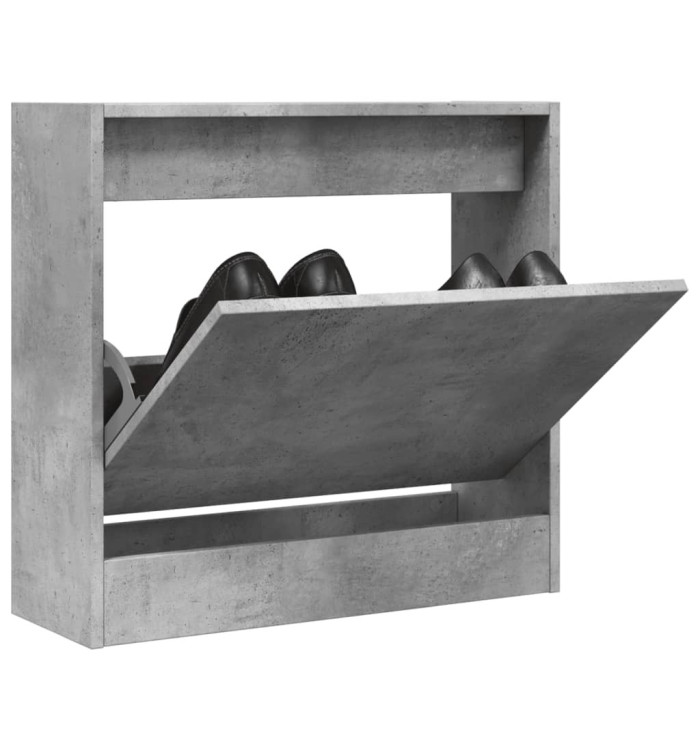 Armoire à chaussures gris béton 60x21x57 cm bois d'ingénierie | Mobilier & Déco
