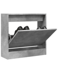 Armoire à chaussures gris béton 60x21x57 cm bois d'ingénierie | Mobilier & Déco