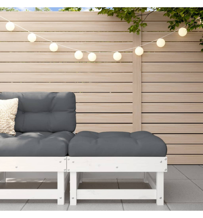 Repose-pied de jardin blanc bois de pin massif | Mobilier & Déco
